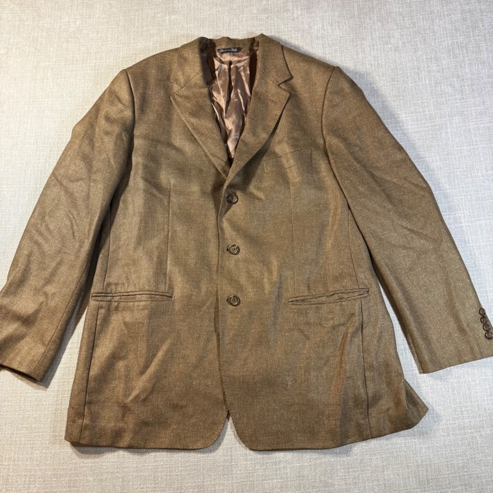 Peter Millar Sport Coat Silk Wool Blend‎ 44 Brown Made In Italy
